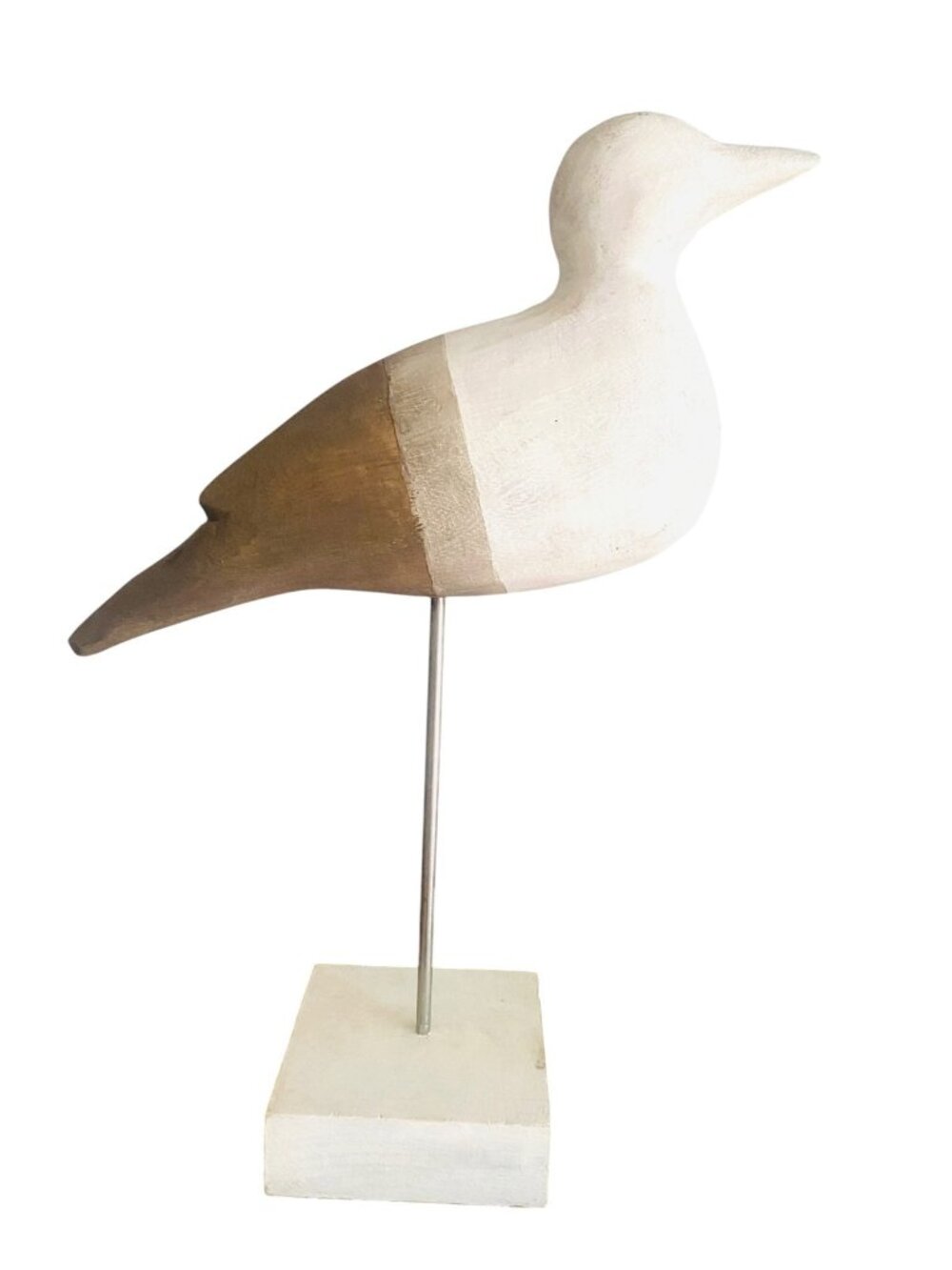 Vintage Wildwood Shorebird Coastal Decor Carved Wood Seabird Beach House